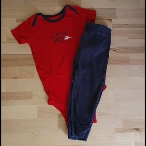 🌼18M Carter's Firetruck matching set